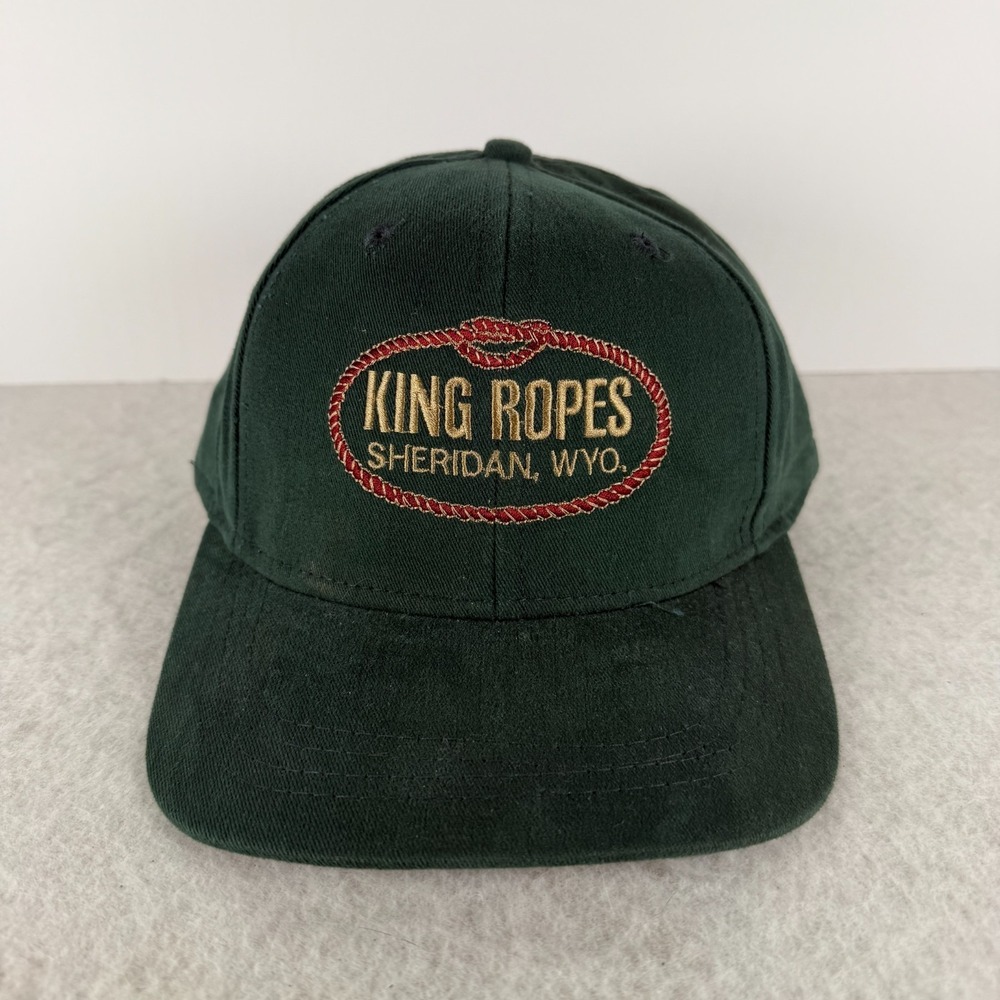 King Ropes Sheridan WY Hat Hunter Green Imperial Made in USA Leather Strapback